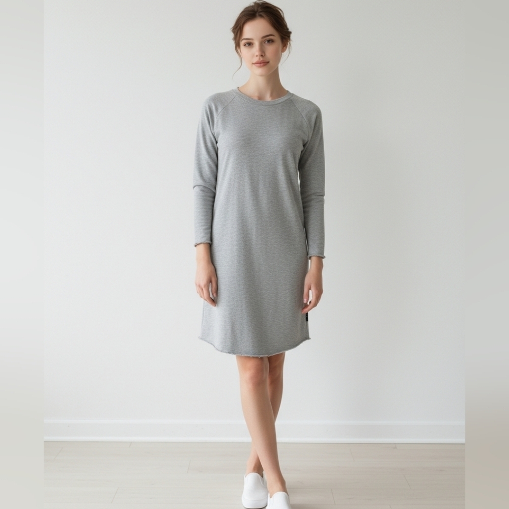 Chic Gray Long Sleeve Dress